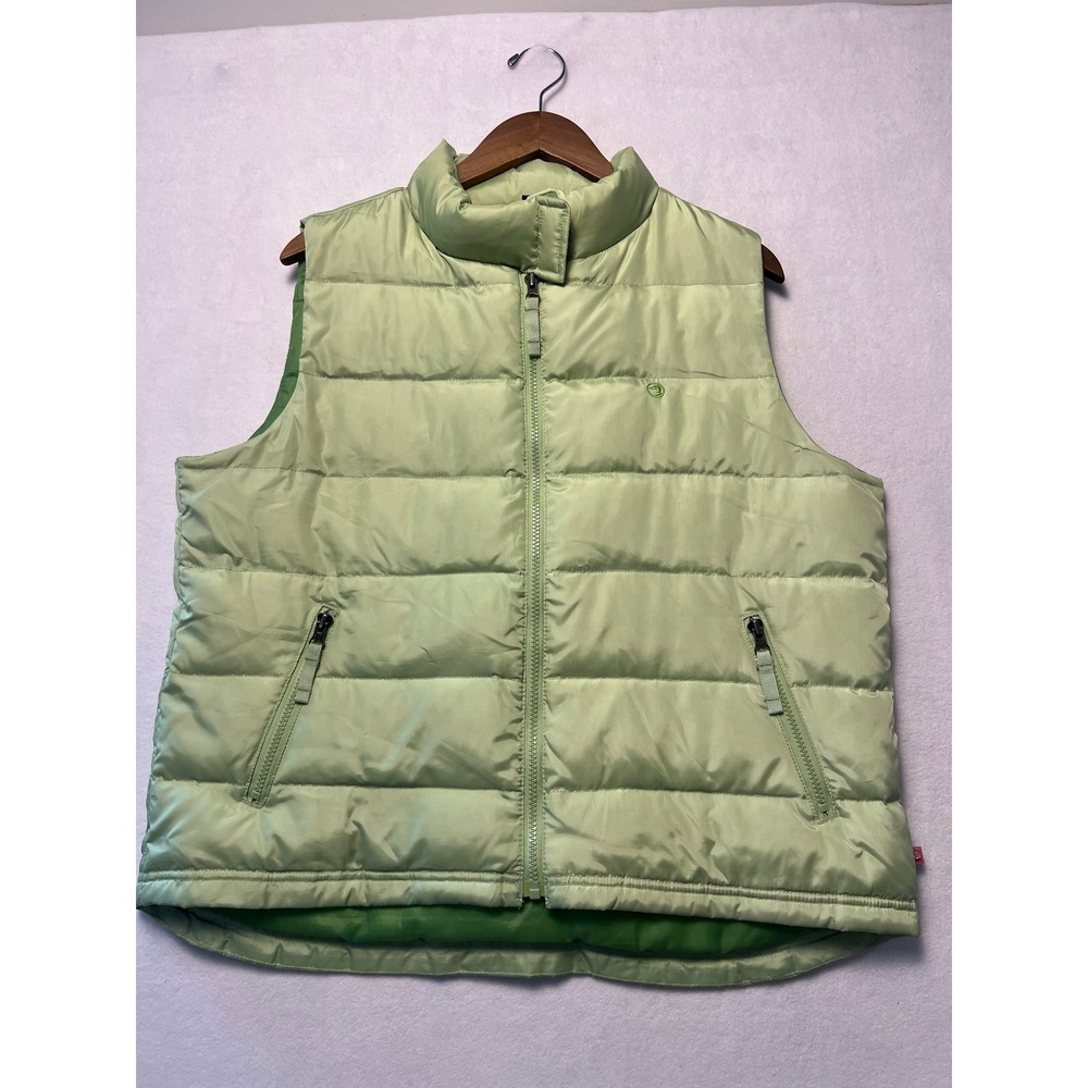 Duck Head XL Puffer Vest Gorpcore Light Green Down Fill Quilted Zip Up Hiking
